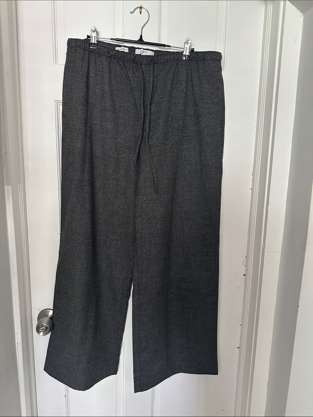 LOFT Charcoal Gray Wide-Leg Drawstring Pants